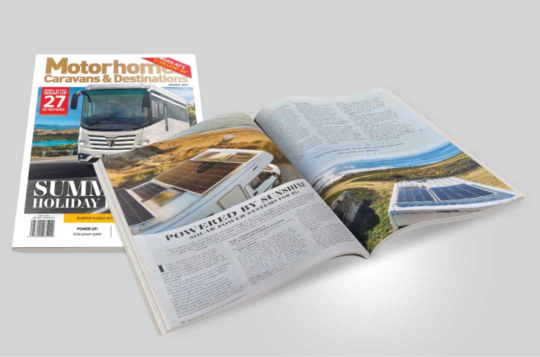 Magazine opened to article, aerial view