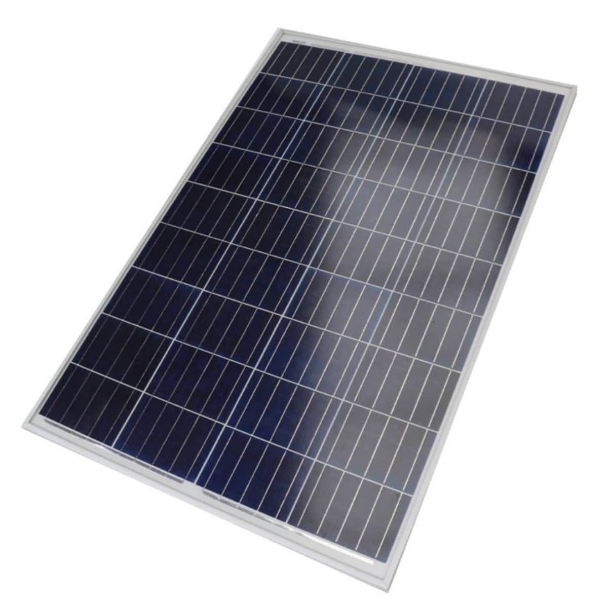 Image of a 100 watt solar panel on white background